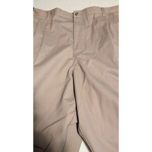 Basic Editions Men's Big & Pleaded Front Straight Leg Twill Pants, Khaki, 50x30